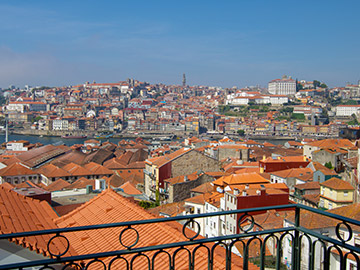 Luxury hotel view over Porto